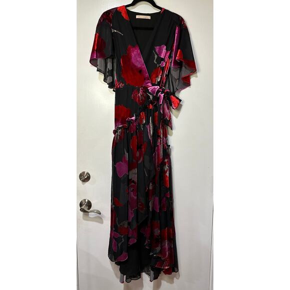 Hutch Nataly Short-Sleeve Wrap Maxi Dress Size XS/SM 2-4 NWOT Feminine Elegant - Picture 2 of 16